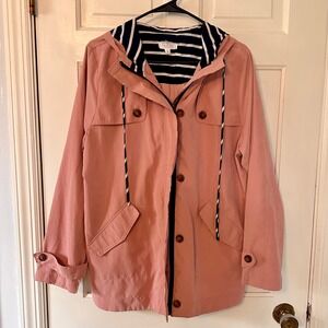 Day‎ to Day Blue Pepper Anorak Jacket Hooded Raincoat Lightweight Dusty Rose  L